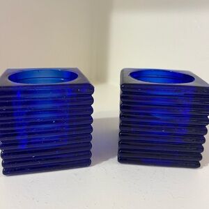 Cobalt Blue vintage votive holders. Excellent condition.